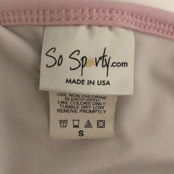 So Sporty Pink and Brown Athletic Racerback Tank Made in USA - Picture 4 of 5